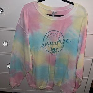 Rosie Daze Chicka D Tie Dye Corded Crew